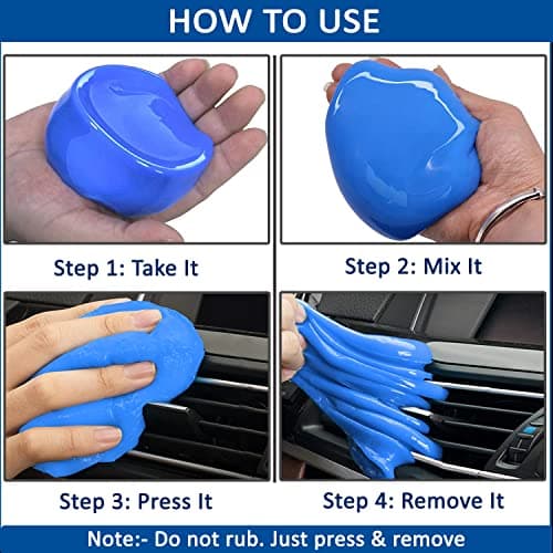 LAZI Multipurpose Car AC Vent Interior Dust Cleaning Gel Jelly Detailing Putty Cleaner Kit Universal Car Interior, Keyboard, PC, Laptop, Electronic Gadget Cleaning Kit (Pack of 1-100gm) 2