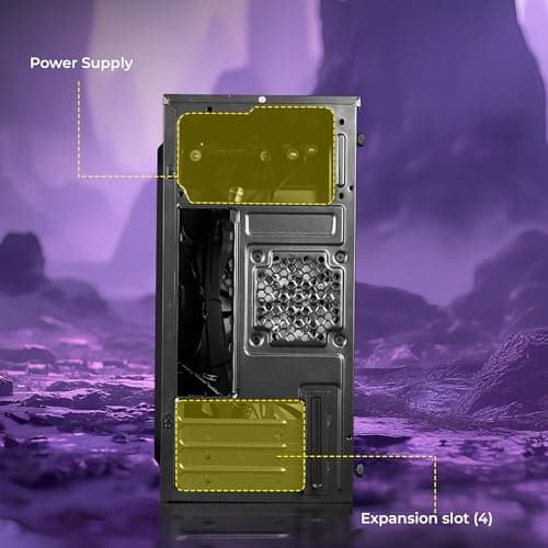 Zebronics Gaming PC Cabinet, mATX/ITX Support, Multi-Colour Glow Fans, Acrylic Side Panel, Smoked Front Design, Top Mount PSU (Zium 10) 5
