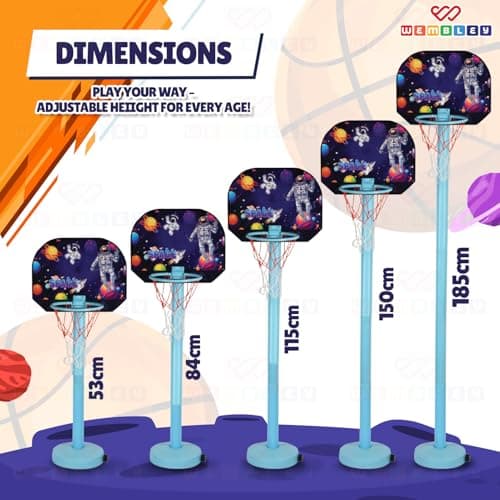 Wembley Basketball Game for Kids | Indoor Mini Hoop Playset with Ball & Net | Height Adjustable Stand with Scoreboard | Easy to Assemble Basketball Toy for Boys & Girls 3+ Years 3