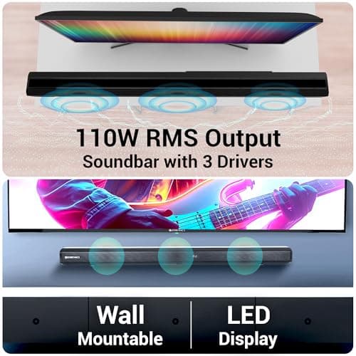 ZEBRONICS Juke BAR 7600 Soundbar, 300 Watts, 5.1 Surround, Dual Rear Satellites, Triple Driver Soundbar, 6.5"" Subwoofer, Bluetooth 5.0 | HDMI (ARC) | Optical | USB | AUX 5