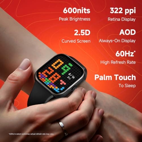 Redmi Move Smartwatch | 1.85" AMOLED (390×450, 600 nits) | Bluetooth Calling | 140+ Sports | 24×7 HR & SPO₂ | AOD | Up to 14-Day Battery | HyperOS (Blue Blaze Strap) 6