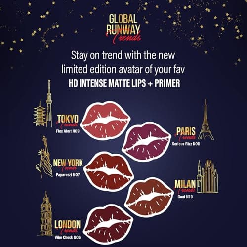 FACES CANADA Ultime Pro HD Intense Matte Lips + Primer - GOAT N10, 1.4g, Limited Edition | 9HR Long Stay | Primer Infused For Flawless HD Matte Finish | Intense Color | Lightweight 3