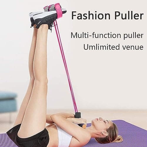 Pritent Pull Reducer Training Band, Exercise Equipment for Home Gym, Yoga Pedal Puller Resistance Band, Tummy Trimmer for Men Women, Leg Stretching Band for Exercise, Full Body Workout Tool 5