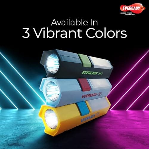 Eveready DL 101 Minimight, 1W Rechargeable LED Emergency Torch + 2W Sidelight, Pocket-Friendly Hexagonal Design, Hands-Free Clip, Type B/Micro USB Charging, Overcharge & Deep Discharge Protection 4