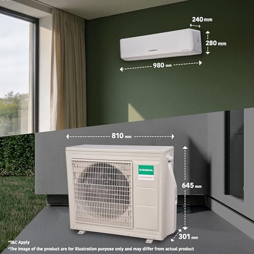 GENERAL 1.8Ton BEE 2026 3 Star Rated,Inverter Split AC(Copper,6400W,Powerful Cooling,15m Long Reach Airflow,4 Way Swing,55°C Max,Suitable for 200~250 Sft,ASGG22CNWA-B,White,Free Standard Installation) 3