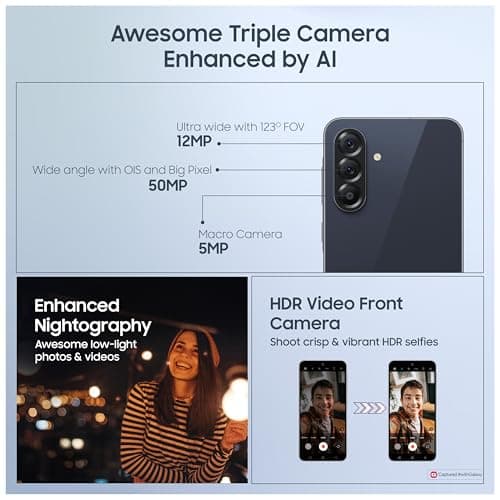 Samsung Galaxy A56 5G (Awesome Midnight Blue, 8GB, 128GB) | Metal Frame | Gemini Live | Awesome Intelligence (AI): Circle to Search, Instant Slo-Mo, Auto-Trim, Object Eraser | Flagship Grade Camera 4