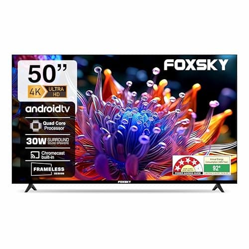 Foxsky 127 cm (50 inches)4K UHD QLED Smart TV (WebOS) TV 50FSVS (Black)