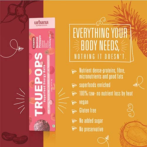 Urbana Superfoods Truepops Energy Balls | Healthy Vegan Snack | Mix Flavor Pack | Gluten Free, Keto Friendly | Natural Superfood Bites | 300g (5 x 60g) 5