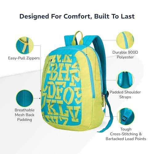Provogue Alpha everyday laptop backpack with large compartments | College bag for girls, school bag for boys, travel bag with external bottle holder, laptop bag for men & women |25 Ltr (Lemon Yellow) 4