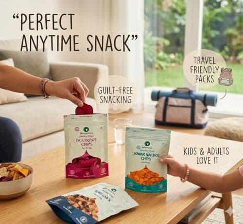 NatureOnus High Protein Chips Combo Pack of 7 (301g) | 7 Snacks Pack x 43g | Ragi, Beetroot, Multigrain, Jowar, Quinoa, Soya & Rajma Chips | Gluten-Free, No Maida, No Preservatives, No Palm Oil, High  4