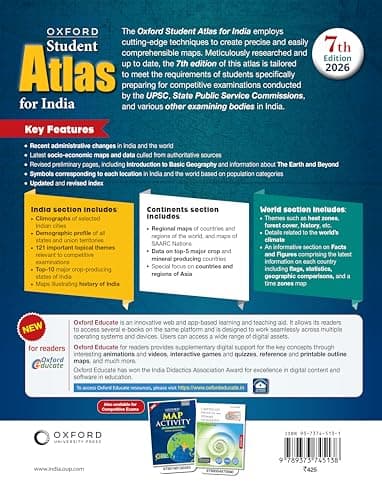 Oxford Student Atlas for India | For UPSC and Other Competitive Exams | 7th Edition 2