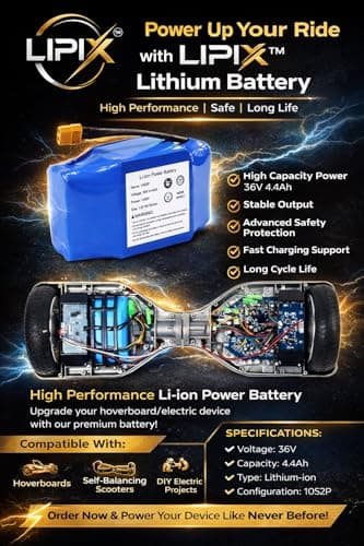 Rechargeable 36V 144Wh Lithium Battery Pack for Hoverboard, Segway Scooter | High Power, Long Cycle Life Battery 3