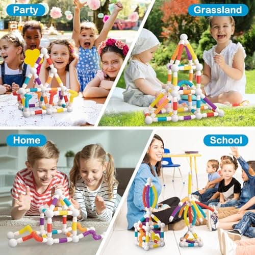 PRIME DEALS Flexible Magnetic Sticks Building Blocks for Kids Toys for Girls Toys for Boys Educational Stem Learning Magnet Stick with Balls Game Set (42 PCS) 4