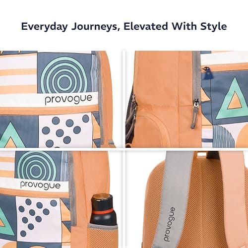 Provogue Blaze Laptop Backpack 35L with 2 spacious compartments and Rain Cover - School Bag for Girls | Girls School Bag, College Backpack for Women and Men with Laptop compartment | Orange 5