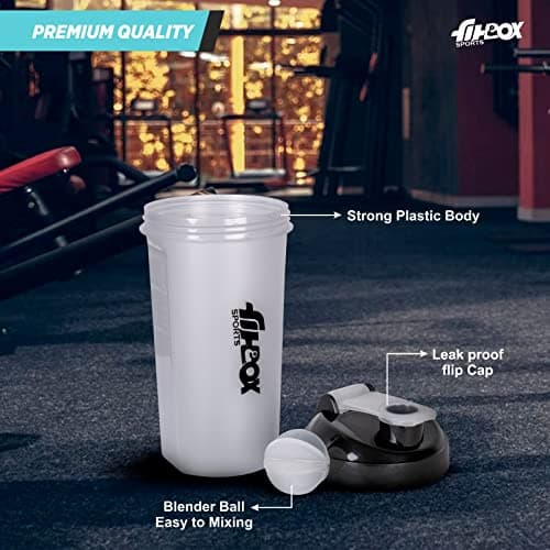 FitBox Sports Supplements Shaker Bottle for Protein, Pre - Post Workout 700ml (Blue) 4