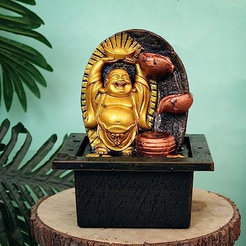 TIED RIBBONS Decorative Water Fountain for Home Décor Living Room Office Indoor Outdoor Garden Bedroom Hall Tabletop Showpiece Decoration Gift Items (20.3 cm x 15.2 cm), Resin