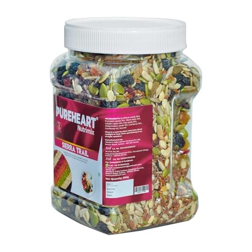 PUREHEART Nutrimix – Sierra Trail | Premium Seed & Berry Mix with Sunflower, Pumpkin, Cranberry, Raisins & Flax | High Fiber Superfood Snack for Energy & Digestion – 800g 3