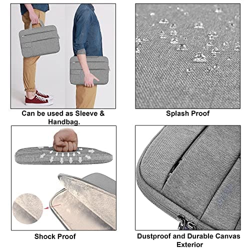 Probus 15.6 Inch Laptop Sleeve Briefcase Notebook Case Cover Handbag Business Office Travel Bag(Grey) 5