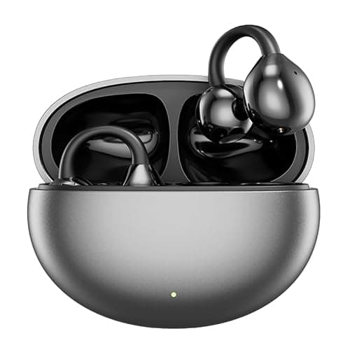 Nyxo Open Ear Wireless Earbuds, Bluetooth 5.4 Air Conduction Headphones with Noise Cancellation Clip Desig, 360° Stereo Sound, Bluetooth Earphones Wireless for Sports, Office and Daily Use(Black)