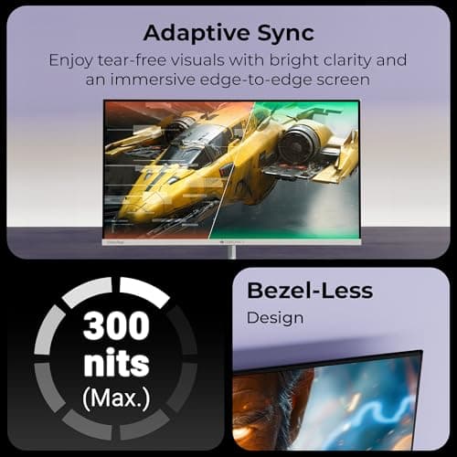 Zebronics 27 Inch QHD Gaming Monitor, 180Hz Refresh Rate, 1ms MPRT, IPS Display, 300 Nits, HDR10, 1.07B Colors, 2 x HDMI, 2 x DP, Bezel-Less Design, Built-in Speakers, Wall Mountable (A27QHD LED) 3