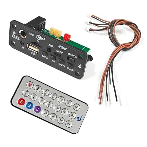 ERH India Bluetooth FM USB AUX Card MP3 Stereo Audio Amplifier Module with Mic Support and IR Remote for Music System and Home Theatre Amplifier Board Kit