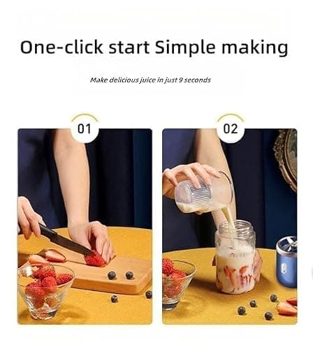 Portable Blender For Smoothie And Juices Powerful 40 Watts Juicer Blender that Can Crush Ice too Juicers Machine With 1800 Mah Rechargeable Battery-Smoothie In 400 ML. (Smoothie Blender-B, U) 3