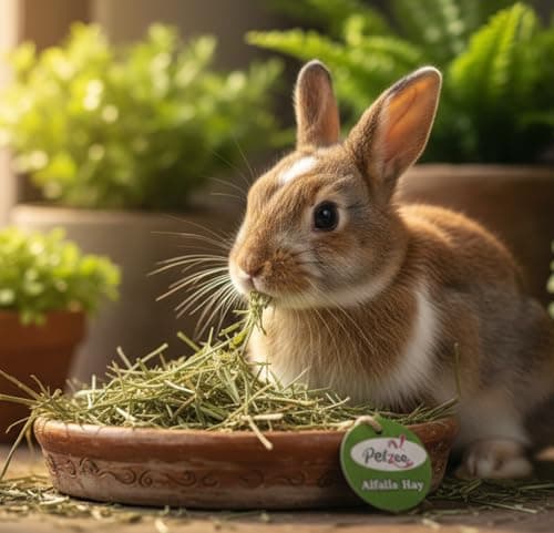 Petzee Alfalfa Hay, Food for Baby and Young Rabbits, Guinea Pig, Hamsters and Other Small Animals (400 GMS, Pack of 2) 2
