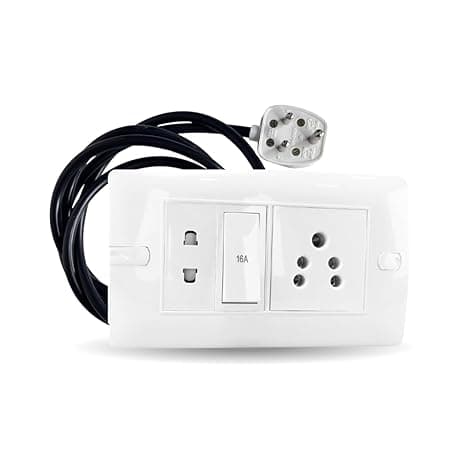 16A Extension Board with Switch & Universal Socket | Heavy Duty Power Strip 1500W | 1.5 sq.mm Copper Wire | Electric Cord | Spike Guard for Home, Office, Tv, Small Appliances (10 Meter)