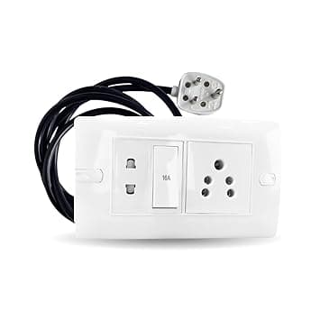 16A Extension Board with Switch & Universal Socket | Heavy Duty Power Strip 1500W | 1.5 sq.mm Copper Wire | Electric Cord | Spike Guard for Home, Office, Tv, Small Appliances (10 Meter)