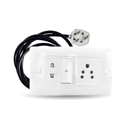 16A Extension Board with Switch & Universal Socket | Heavy Duty Power Strip 1500W | 1.5 sq.mm Copper Wire | Electric Cord | Spike Guard for Home, Office, Tv, Small Appliances (10 Meter)