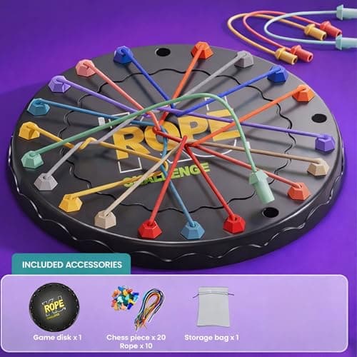 Wishluck Elastic Rope Puzzle Board Game for Kids & Adults – Brain Teaser Strategy Toy – Family Indoor Multiplayer Educational Game (Rope Challenge Puzzle) 3