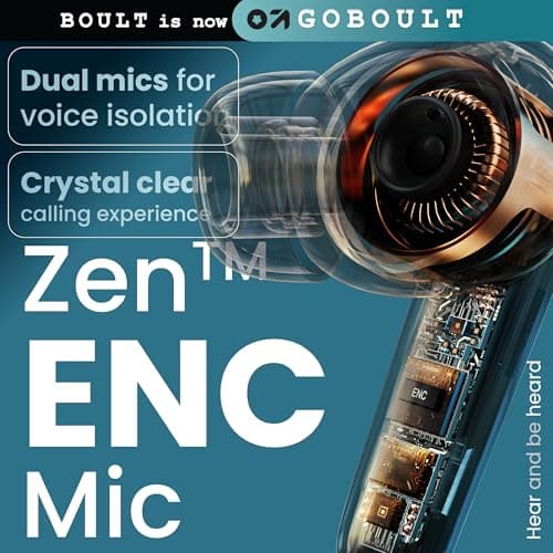 GOBOULT Z40 True Wireless in Ear Earbuds with 60H Playtime, Zen™ ENC Mic, Low Latency Gaming, Type-C Fast Charging, Made in India, 10mm Rich Bass Drivers, IPX5, Ear Buds TWS (Black) 6