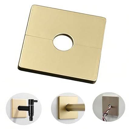 Wall Split Flange Plumbing Cover Plates, Square Shower Arm Flange Escutcheon Plate Wall Split Pipe Flange Cover Plate for Fixed Shower Head Faucet Standard Pipes (28mm/1.1in)