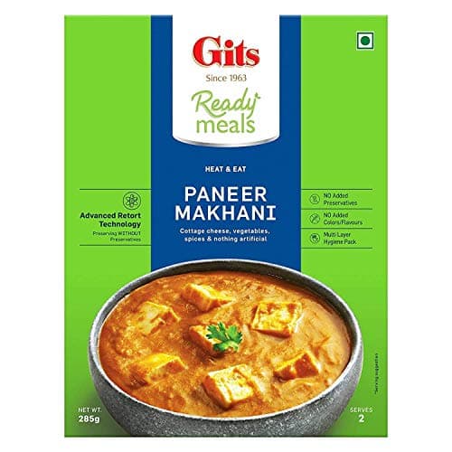 Gits Ready to Eat Paneer Combo 1140g (Matar Paneer, Palak Paneer, Paneer Tikka Masala, Paneer Makhani - 285g Each) 4
