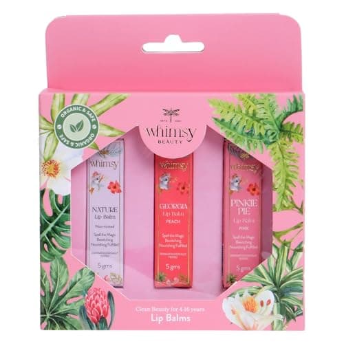 Whimsy Beauty Mini Lipsticks Combo Set for Girls | Hydrating Roll On Lipsticks with Lightweight Comfortable Wear | Ideal Birthday Gift Set | 3 pcs | 4 to 16 Years | Organic, Natural, Chemical Free