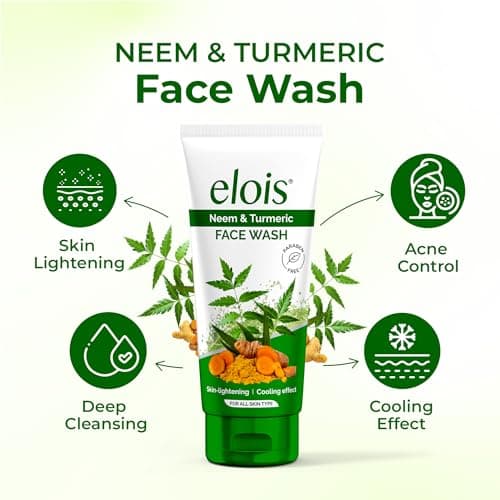 Elois Neem and Turmeric Facewash l Sun-Lightening l Cooling Effect l Acne and Blemishes Solution l Paraben Free l For All Skin Types l 100g 4