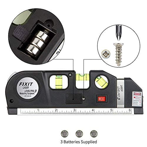 Spirit Level, Multipurpose Laser Measure Tool, Spirit Level Standard Metric Ruler Laser Measuring Tape 8ft/2.5M (1 Pack) 3