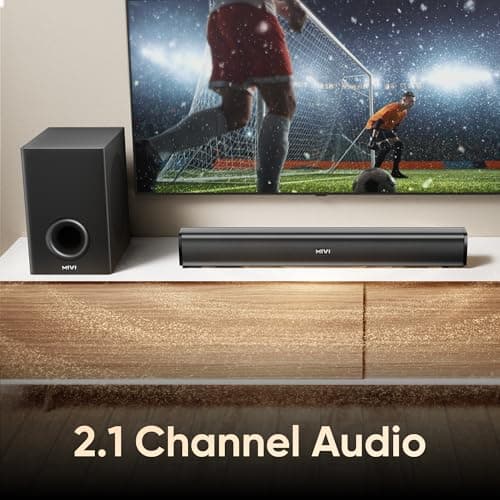 Mivi Nex 150 Soundbar with Subwoofer | 150W Home Theater Speaker | 2.1 Channel Sound Bar for Smart TV | Bluetooth v5.3 | HDMI, ARC, Coaxial & USB Speaker Home Theatre | Made in India (Black) 4