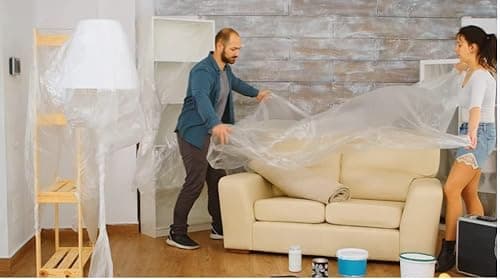 VG TARP Multipurpose Plastic Dust Covering Protection Sheet for Home Packaging Protect Your Furniture, Wooden Flooring, AC, Fridge, Outdoor Space etc. from Paint Stains SIZE-12Ft Width x 20Ft Long 4