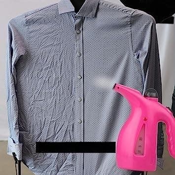 B W Portable Handheld Garment Steamer, Pink, Multi-Function Clothes Iron with Adjustable Settings, Includes Brush Attachments, Electric Fabric Steamer for Home and Travel