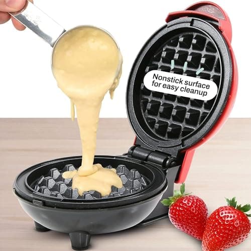 Waffle Maker Electric 3 in 1, BUYERZONE Mini Waffle Maker Machine with Sandwich Grill Plates, Non-Stick Waffle Machine for Home, Pancake Maker, Compact Snack Maker Appliance 2