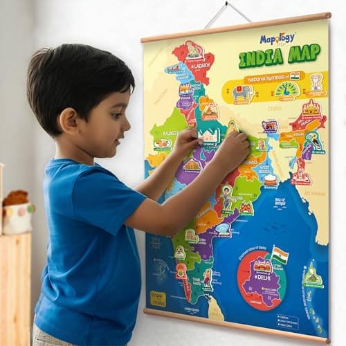 Imagimake Mapology India Map with Reusable Stickers | Educational Toy | Kids Learning Toys For Age 6 Years+ | Best Birthday Gift for Kids Age 5,6, 7, 8 5