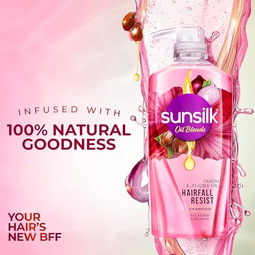 Sunsilk Onion & Jojoba Oil Hairfall Resist Oil Blends Shampoo | with No Added Parabens | (700 ml) 4