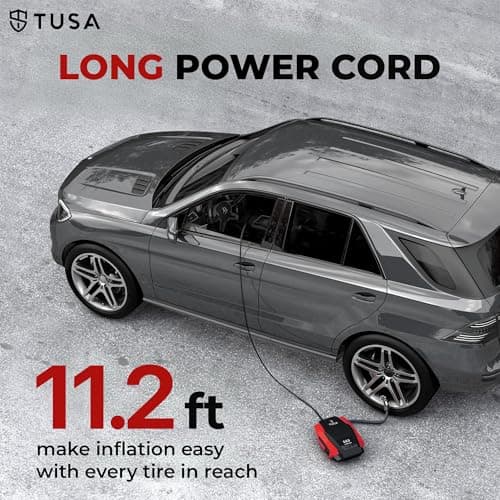 TUSA Drive X Tyre Inflator for Car - 150 PSI, 12V DC Portable Air Compressor with Digital Tire Pressure Gauge & LED Light | Car Accessories, Auto Air Pump for Cars, Motorcycle & Other Inflatables 5