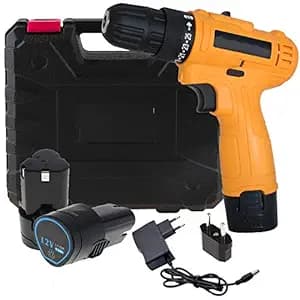 Cordless Electric Drill machine 12V mini 10mm Electric Screwdriver Rechargeable Battery with LED Torch Variable Speed and 25 Torque Setting Power Tools (1350Rpm/Multicolor/Plastic)