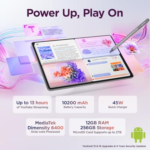 Lenovo Idea Tab Plus with Pen |Wifi + 5G|12.1" 2.5K Display, 800nits Peak Brightness|12GB RAM + 256GB ROM (Expandable upto 2TB)|MediaTek Dimensity 6400| 10200mAh|4 Speakers with Dolby Atmos| Luna Grey 5
