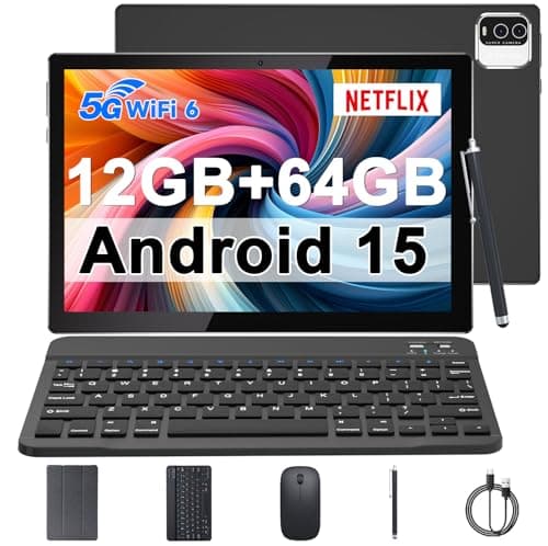 10 inch Android 13 tablet, 10GB RAM+64GB ROM tablets with keyboard/mouse/case/stylus, 1.8GHz quad-core processor tablet, 8MP camera, 6000mAh battery,