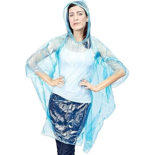 SMARAN Poncho Raincoat with Hood Water Resistant Rain Protection Rainsuit Reusable Raingear for Outdoor Traveling (Random Color, Pack of 4) 5