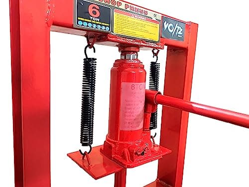 VOLTZ tools 6-Ton Hydraulic Shop Floor Press with Press Plates and H Frame is best for Gears and Bearings 4
