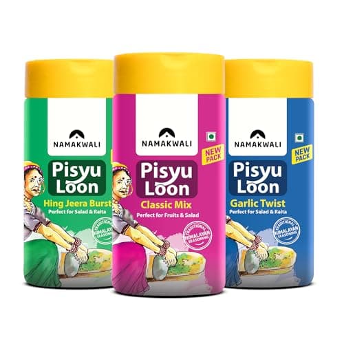 Namakwali Flavoured Pahadi Salt Seasoning Mix (Garlic, Mix, Hing Jeera) | Sprinkler, Marinade Mix | Perfect for Salad, Fruits, Curd, Fries, Sweet Corn, Makhana, Papad, Sandwich, Buttermilk, Noodles Pa